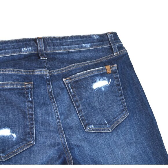 Joe's Jeans Women's Straight Crop Medium Blue Distressed Cuffed Jeans Sz. 31 - Picture 3 of 7